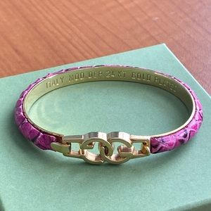 Authentic vintage Gucci hot pink snakeskin bangle bracelet